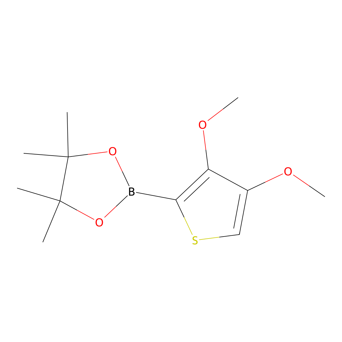 2-(3,4-Dimethoxythiophen-2-yl)-4,4,5,5-tetramethyl-1,3,2-dioxaborolane molecular structure, CAS 1597447-06-7