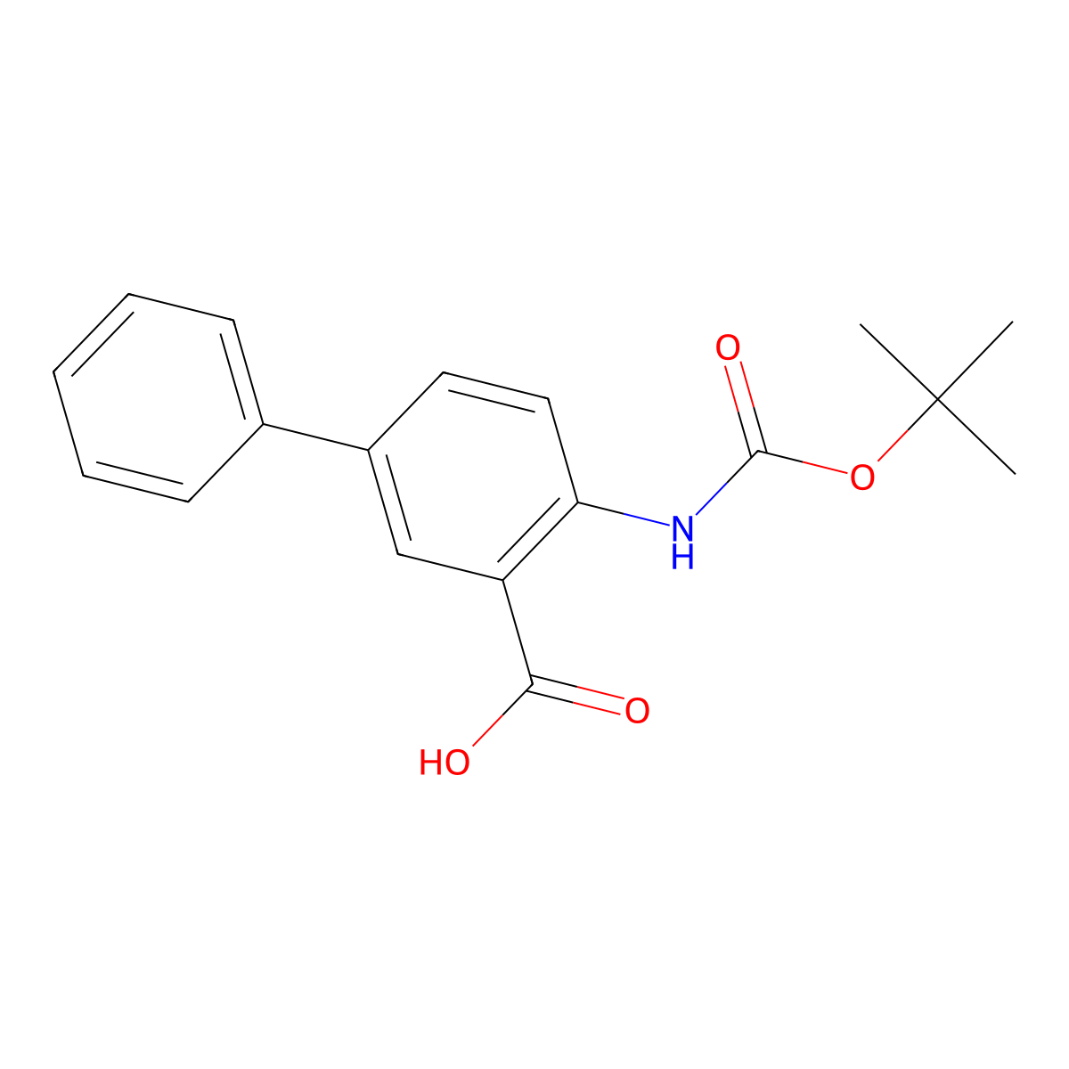 4(Boc-amino)biphenyl-3-carboxylic acid molecular structure, CAS 1597448-09-3