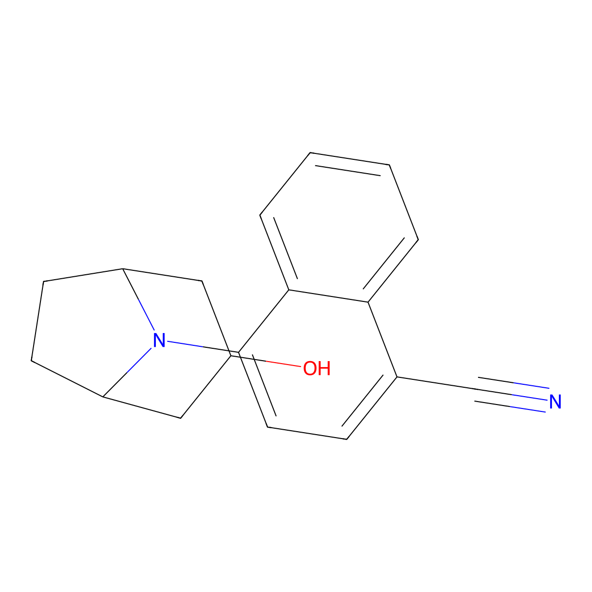 4-(3-Hydroxy-8-azabicyclo[3.2.1]octan-8-yl)-1-naphthonitrile molecular structure, CAS 1597493-96-3