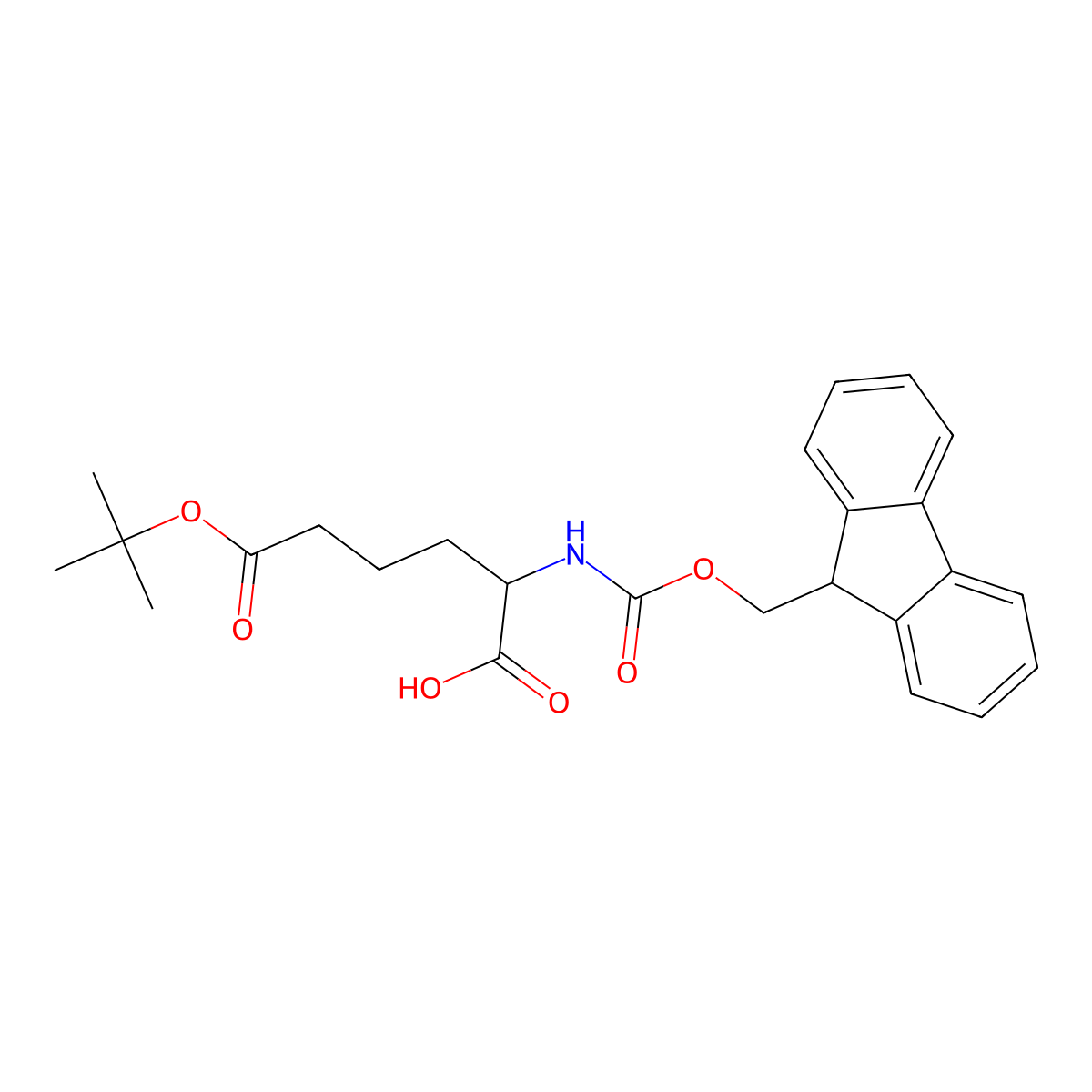 (S)-2-((((9H-Fluoren-9-yl)methoxy)carbonyl)amino)-6-(tert-butoxy)-6-oxohexanoic acid molecular structure, CAS 159751-47-0