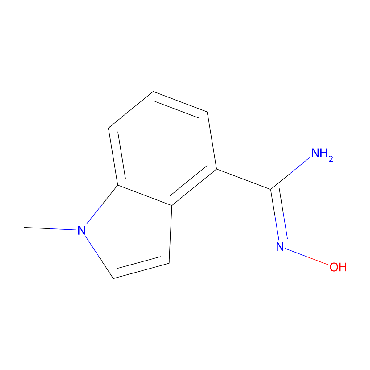N'-Hydroxy-1-methyl-1H-indole-4-carboximidamide molecular structure, CAS 1597528-05-6