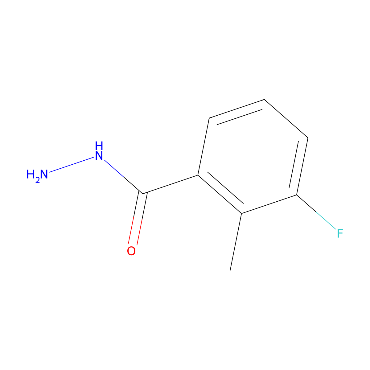 3-Fluoro-2-methylbenzohydrazide molecular structure, CAS 1597529-87-7
