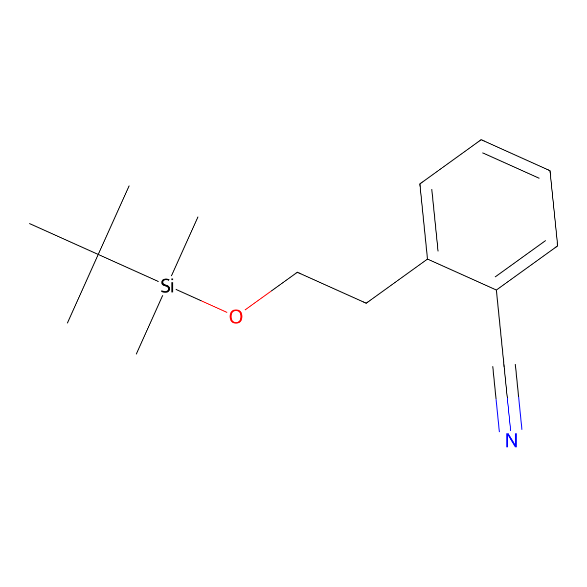 2-(2-((Tert-butyldimethylsilyl)oxy)ethyl)benzonitrile molecular structure, CAS 1597531-51-5