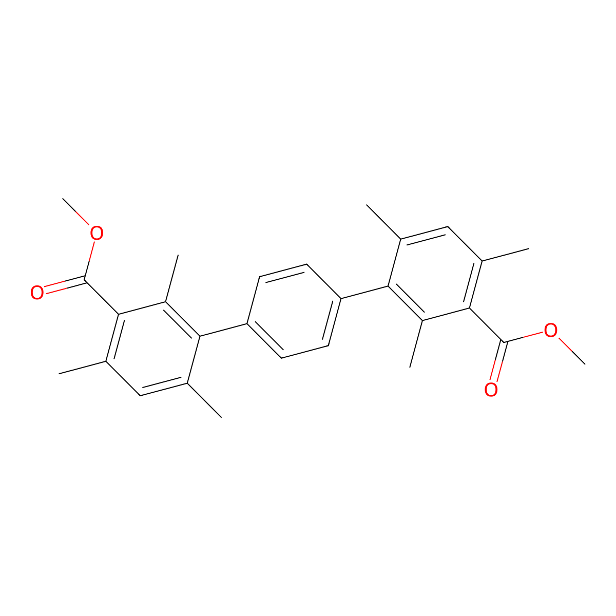 Dimethyl 2,2'',4,4'',6,6''-hexamethyl-[1,1':4',1''-terphenyl]-3,3''-dicarboxylate molecular structure, CAS 1597532-47-2