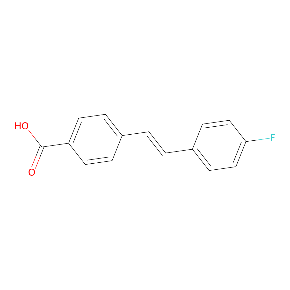 (E)-4-(4-Fluorostyryl)benzoic acid molecular structure, CAS 159754-09-3
