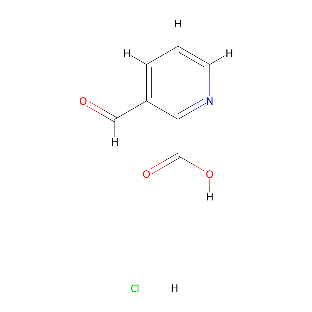 3-Formylpyridine-2-carboxylic acid hydrochloride molecular structure, CAS 159755-61-0