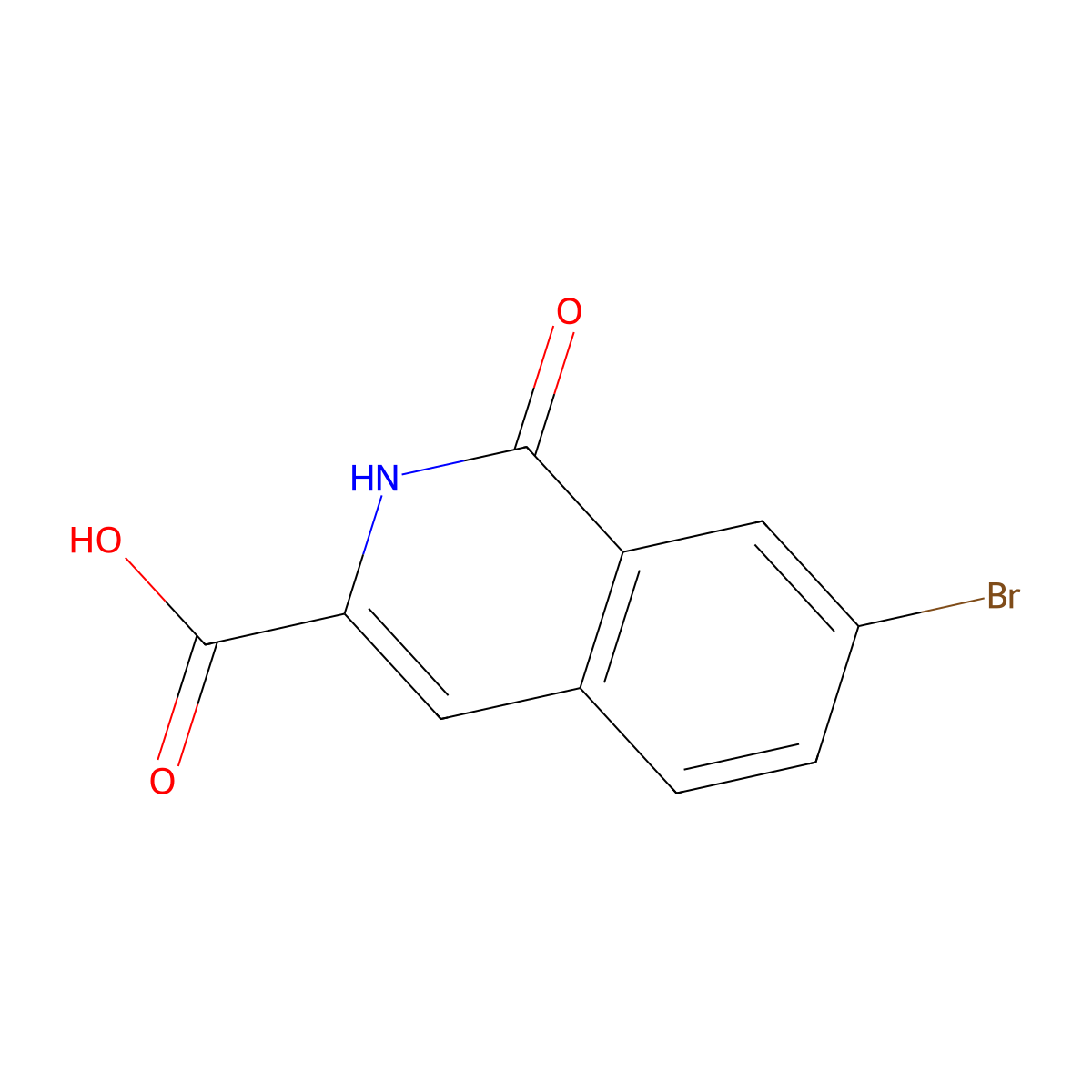 7-Bromo-1-oxo-1,2-dihydroisoquinoline-3-carboxylic acid molecular structure, CAS 1597565-81-5