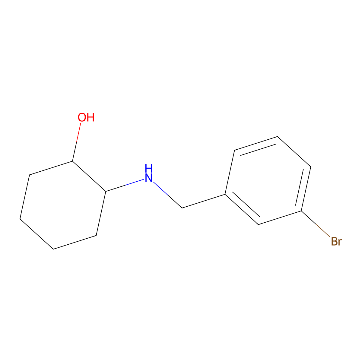 (1S,2S)-2-[(3-Bromophenyl)methylamino]cyclohexan-1-ol molecular structure, CAS 1597612-40-2