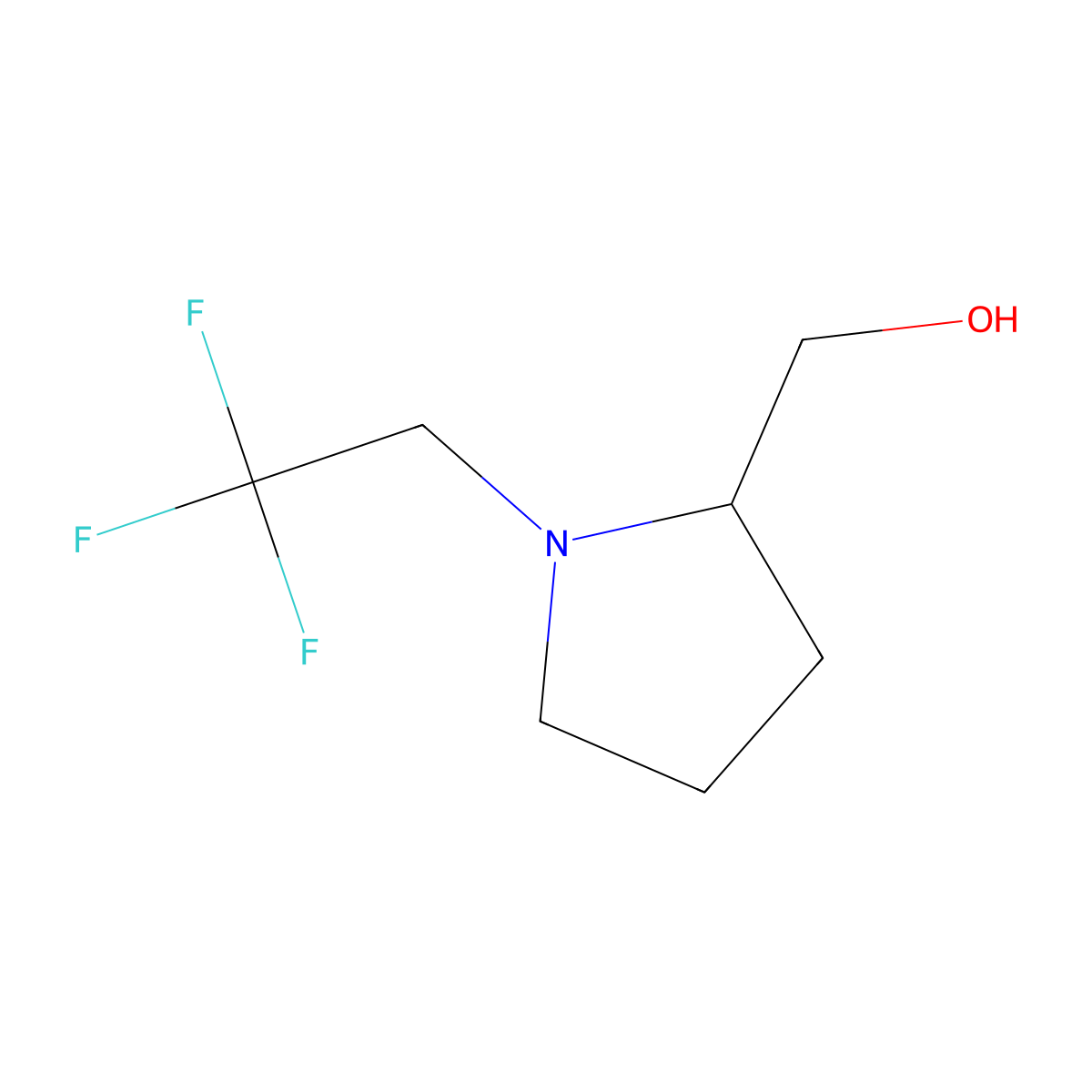[(2R)-1-(2,2,2-trifluoroethyl)pyrrolidin-2-yl]methanol molecular structure, CAS 159762-98-8