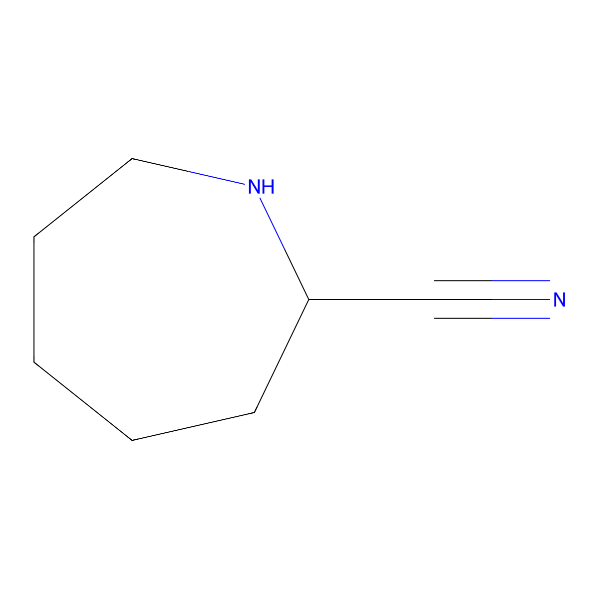 Azepane-2-carbonitrile molecular structure, CAS 1597643-11-2