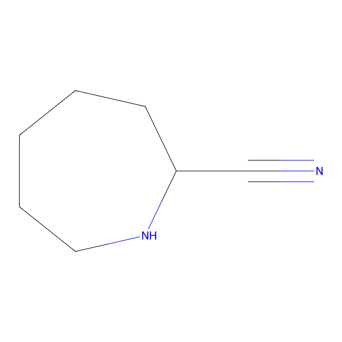 Azepane-2-carbonitrile molecular structure, CAS 1597643-11-2