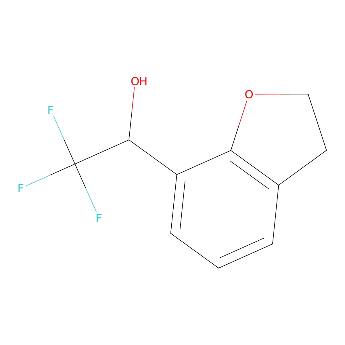 1-(2,3-Dihydro-1-benzofuran-7-yl)-2,2,2-trifluoroethan-1-ol molecular structure, CAS 1597648-44-6