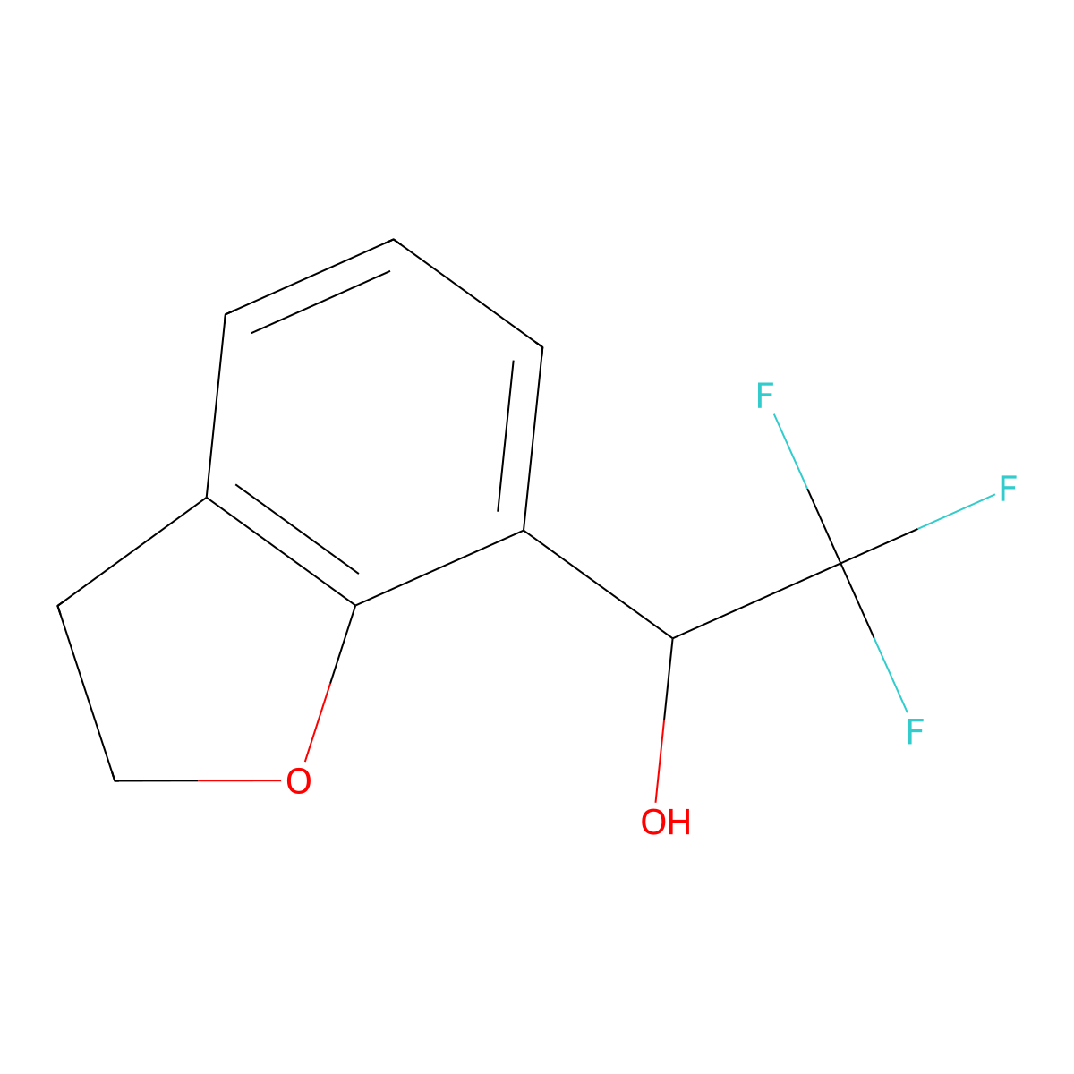 1-(2,3-Dihydro-1-benzofuran-7-yl)-2,2,2-trifluoroethan-1-ol molecular structure, CAS 1597648-44-6