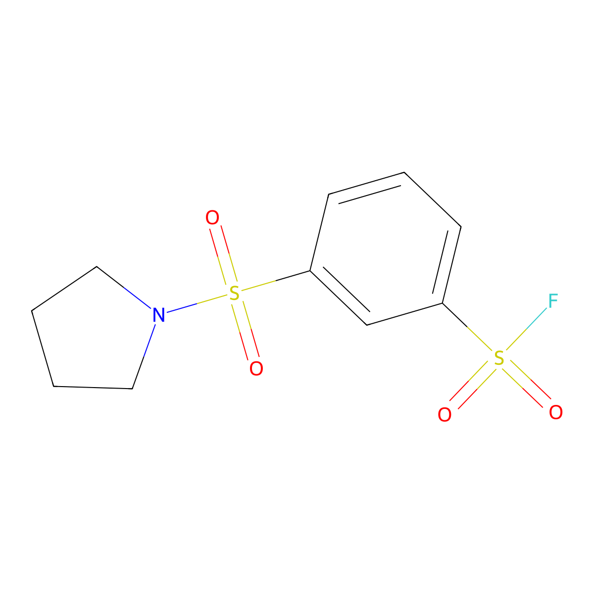 3-(Pyrrolidine-1-sulfonyl)benzene-1-sulfonyl fluoride molecular structure, CAS 1597648-61-7