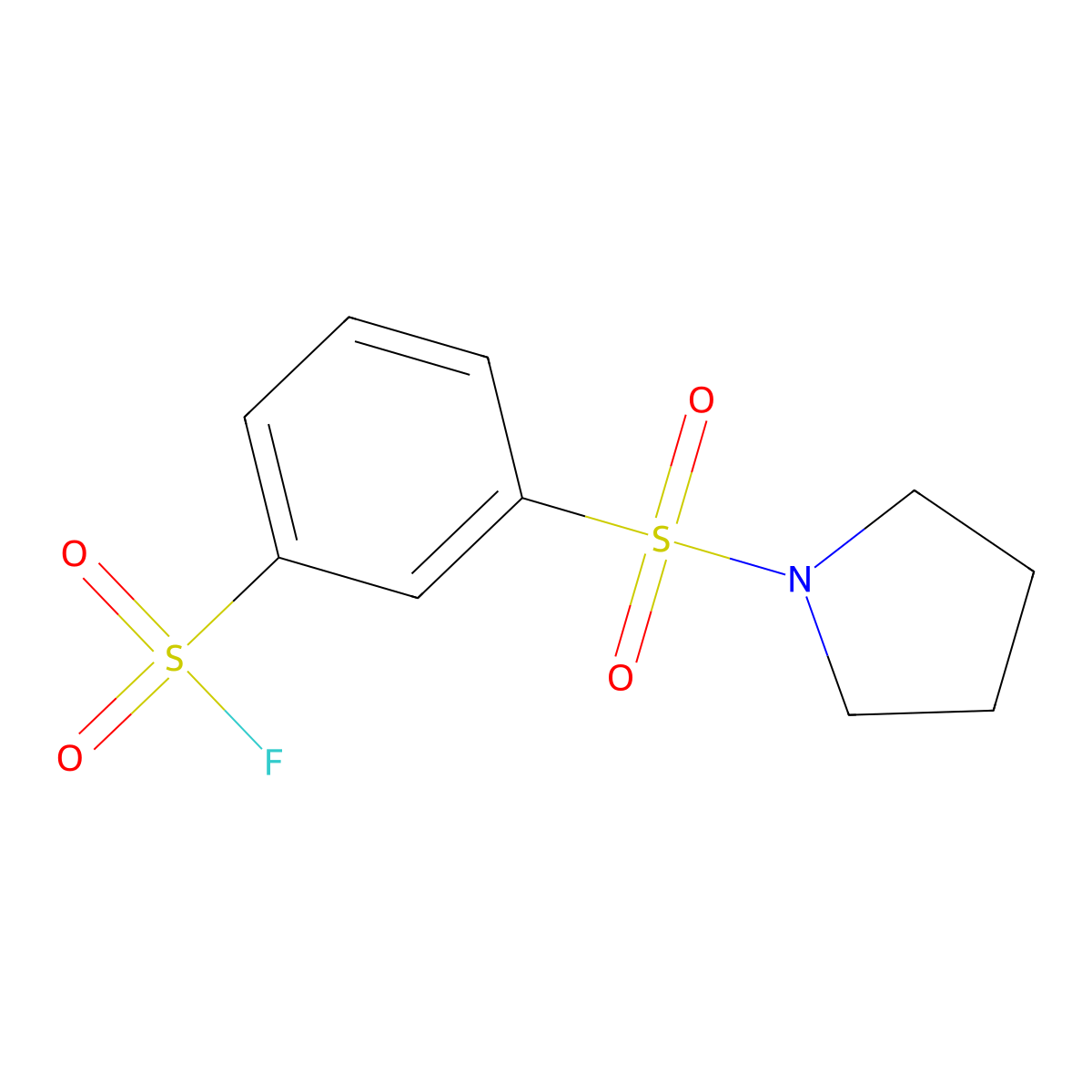 3-(Pyrrolidine-1-sulfonyl)benzene-1-sulfonyl fluoride molecular structure, CAS 1597648-61-7
