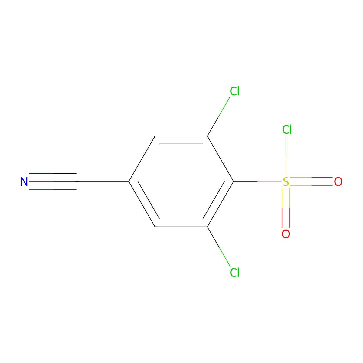 2,6-Dichloro-4-cyanobenzene-1-sulfonyl chloride molecular structure, CAS 1597657-37-8