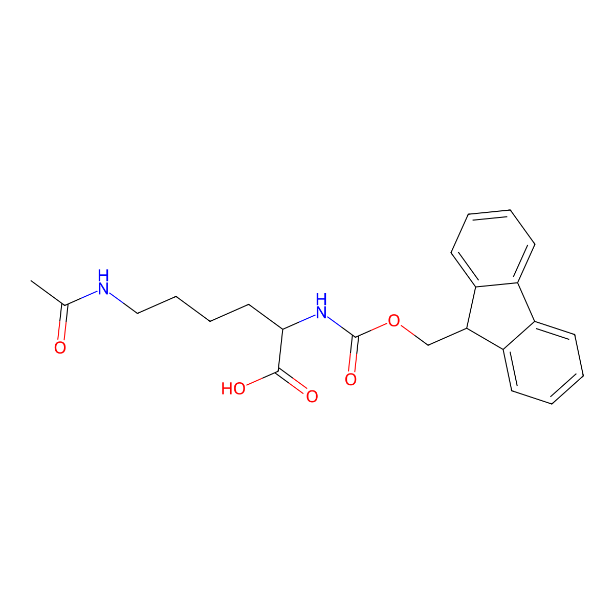 Fmoc-Lys(Ac)-OH molecular structure, CAS 159766-56-0