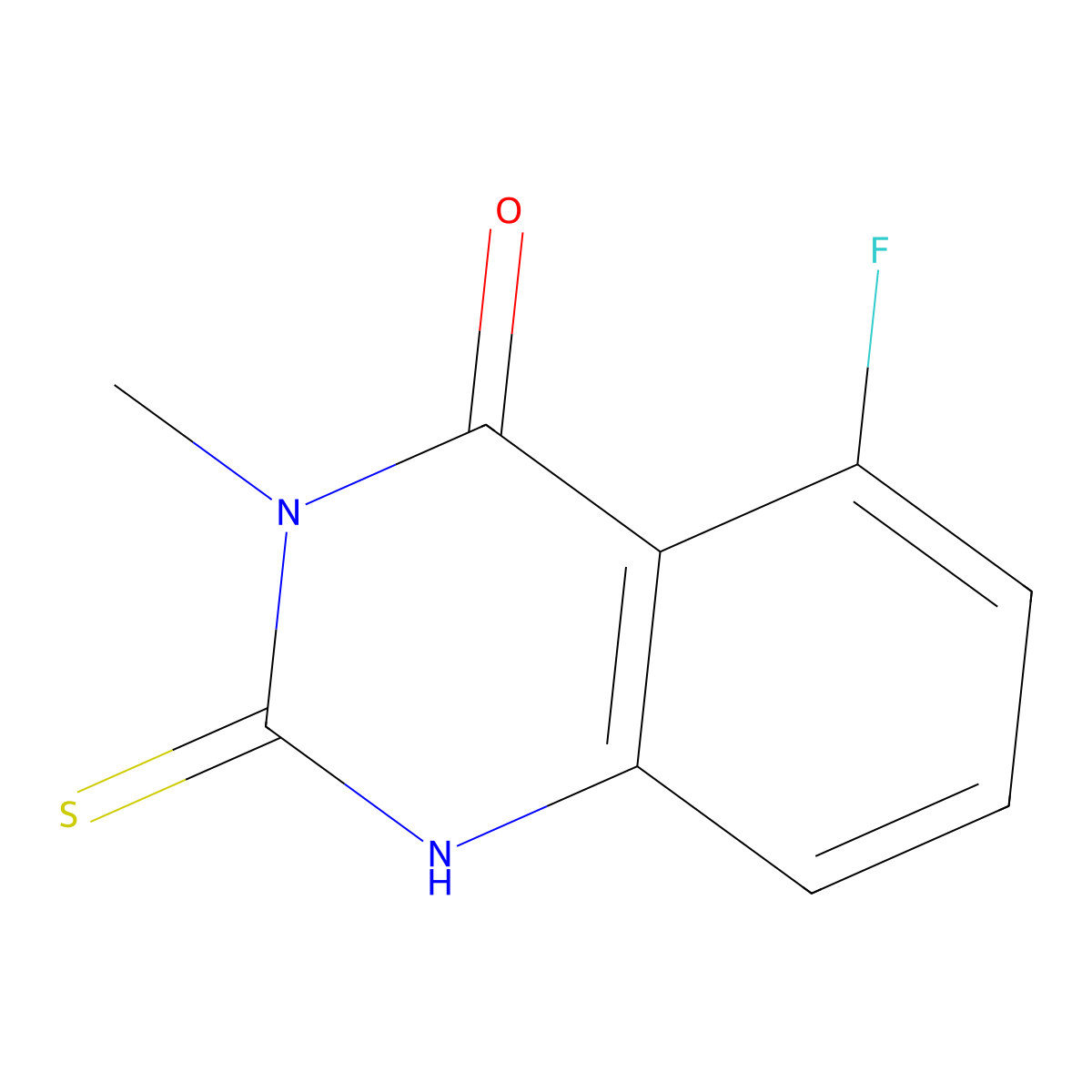 5-Fluoro-3-methyl-2-sulfanylidene-1H-quinazolin-4-one molecular structure, CAS 1597661-55-6