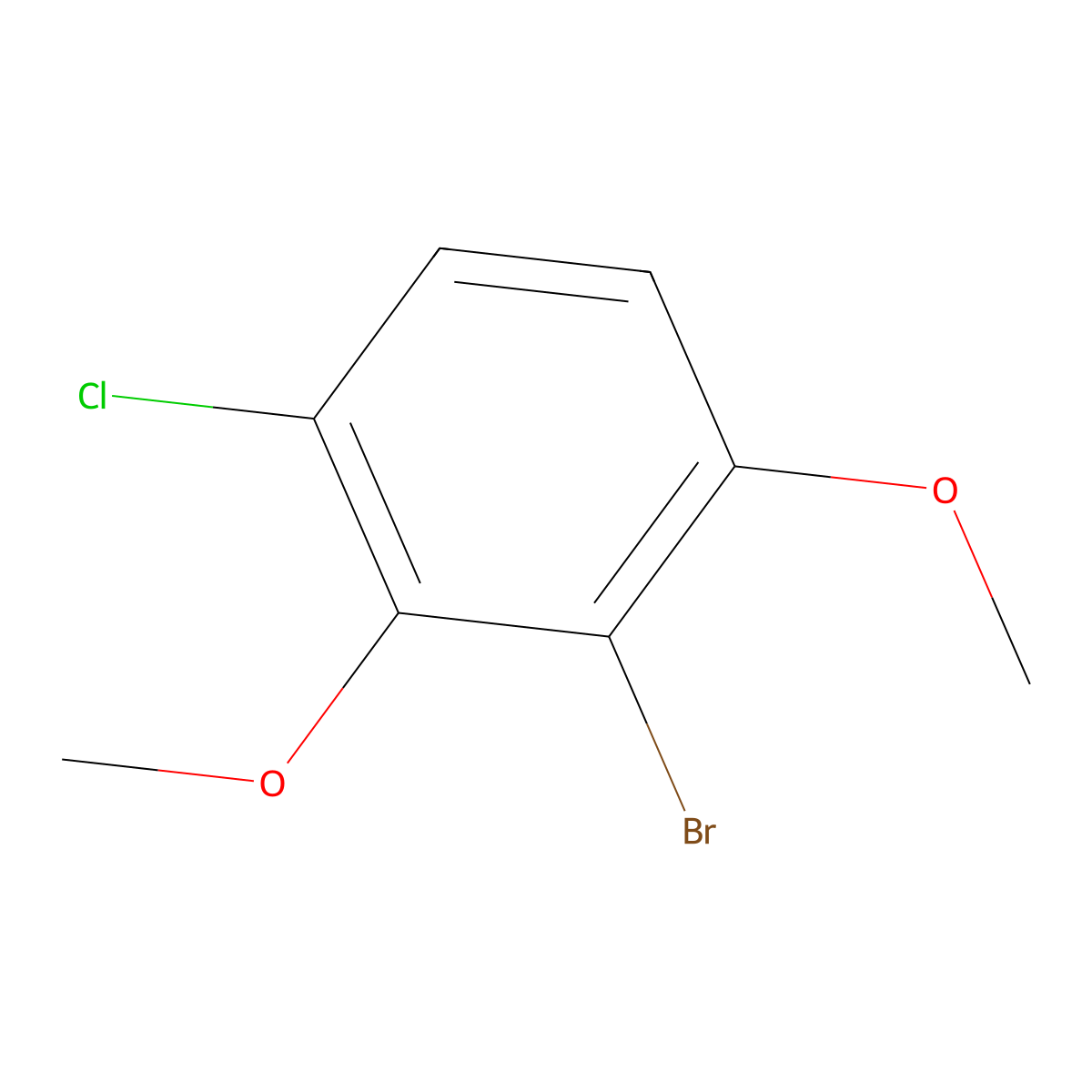 2-Bromo-4-chloro-1,3-dimethoxybenZene molecular structure, CAS 1597673-52-3