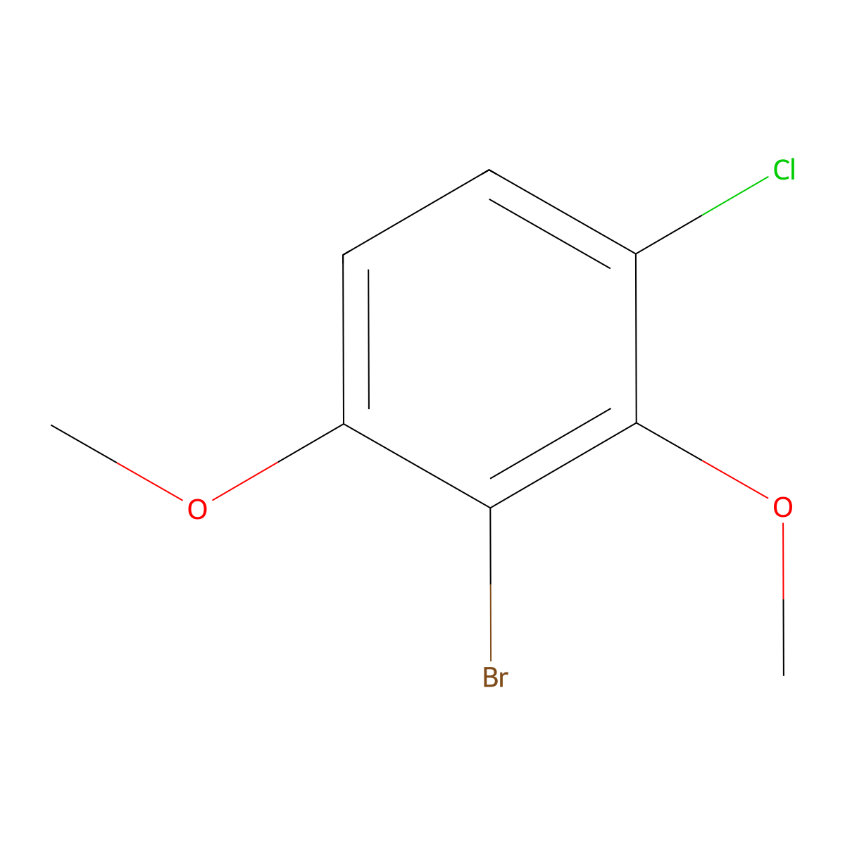 2-Bromo-4-chloro-1,3-dimethoxybenZene molecular structure, CAS 1597673-52-3