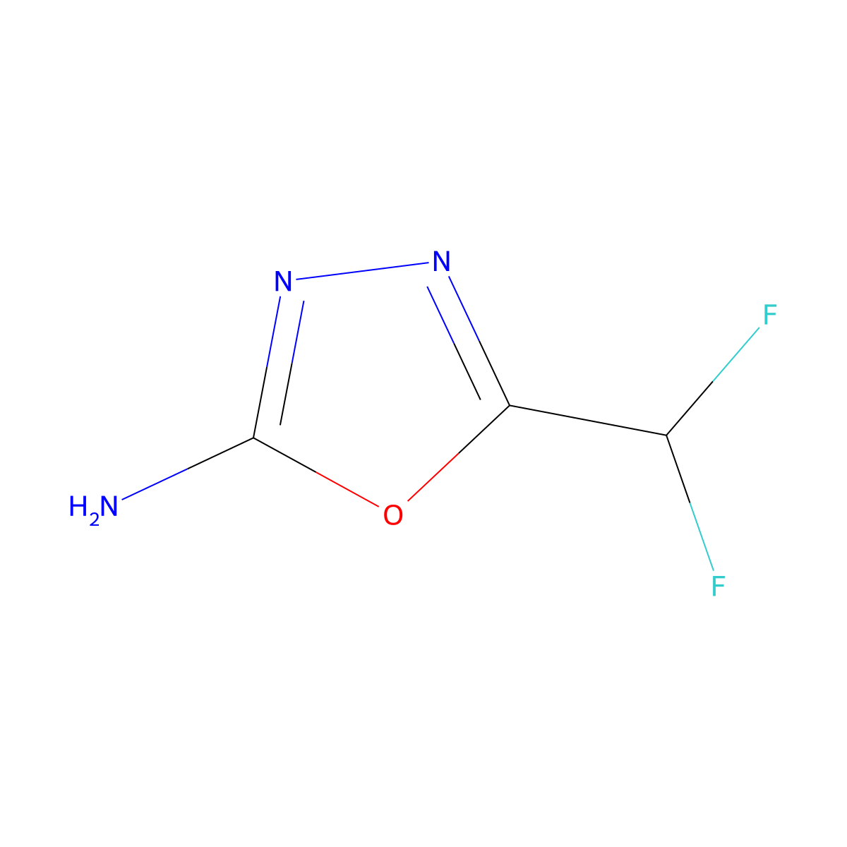 5-(Difluoromethyl)-1,3,4-oxadiazol-2-amine molecular structure, CAS 1597679-65-6