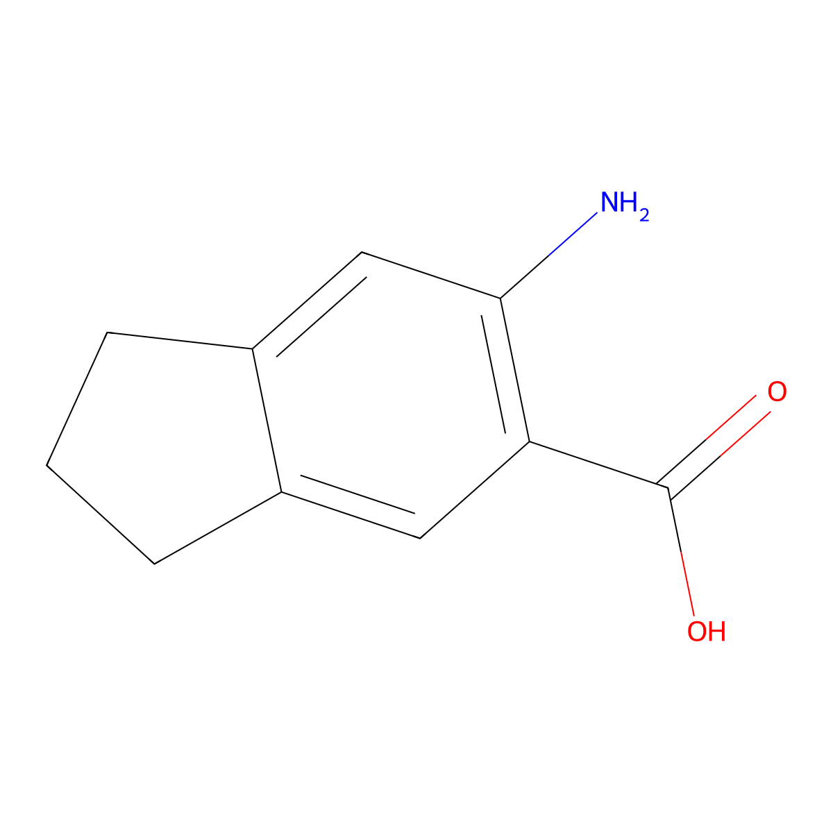 6-amino-2,3-dihydro-1H-indene-5-carboxylic acid molecular structure, CAS 159768-26-0