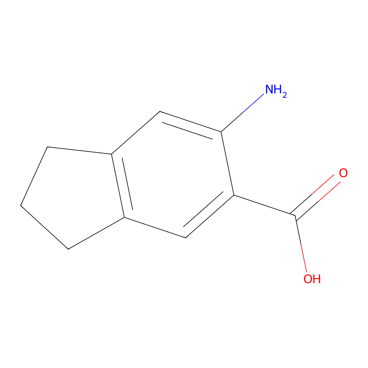 6-amino-2,3-dihydro-1H-indene-5-carboxylic acid molecular structure, CAS 159768-26-0