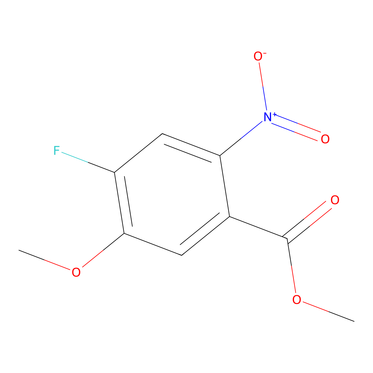 Methyl 4-fluoro-5-methoxy-2-nitrobenzoate molecular structure, CAS 159768-50-0