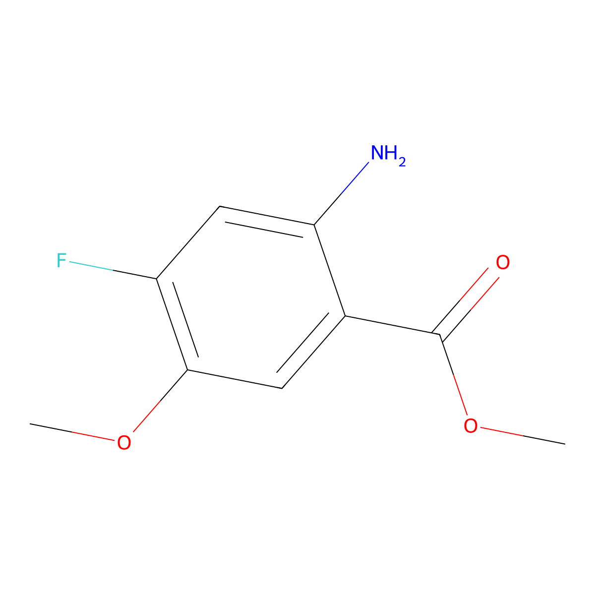 Methyl 2-amino-4-fluoro-5-methoxybenzoate molecular structure, CAS 159768-51-1