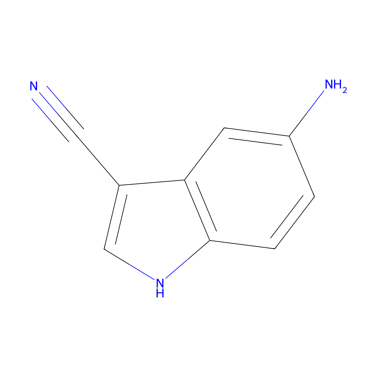 5-amino-1H-indole-3-carbonitrile molecular structure, CAS 159768-57-7