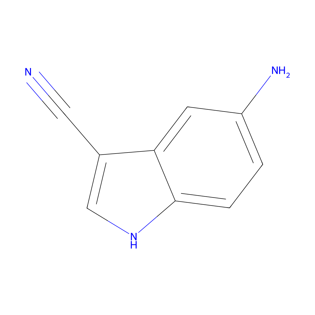 5-amino-1H-indole-3-carbonitrile molecular structure, CAS 159768-57-7