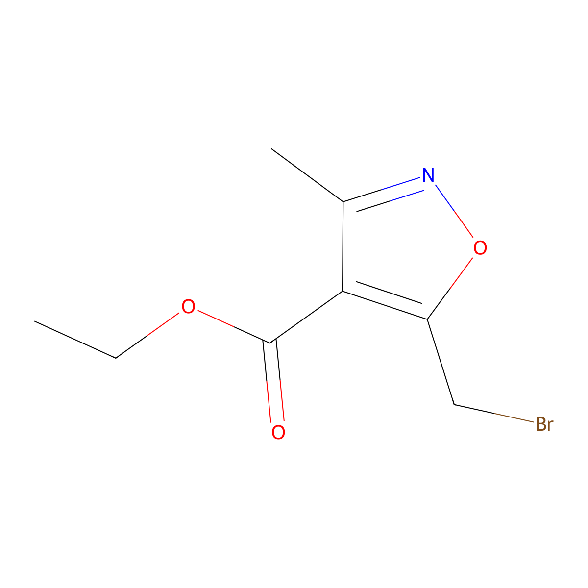 Ethyl 5-(bromomethyl)-3-methyl-1,2-oxazole-4-carboxylate molecular structure, CAS 159770-26-0