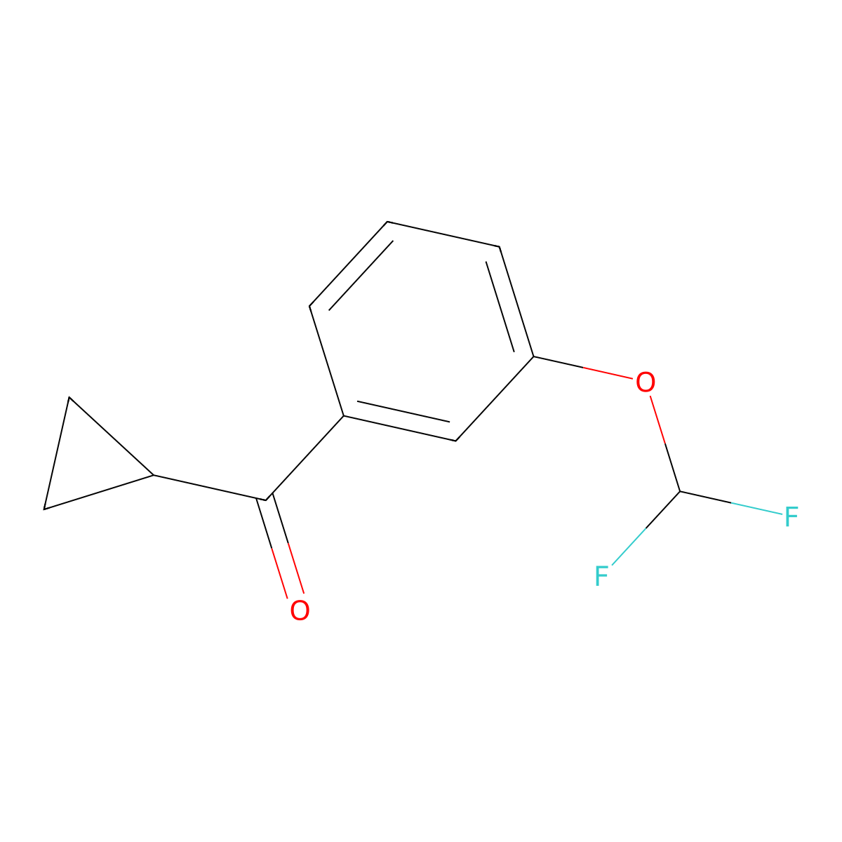 Cyclopropyl[3-(difluoromethoxy)phenyl]methanone molecular structure, CAS 1597707-56-6