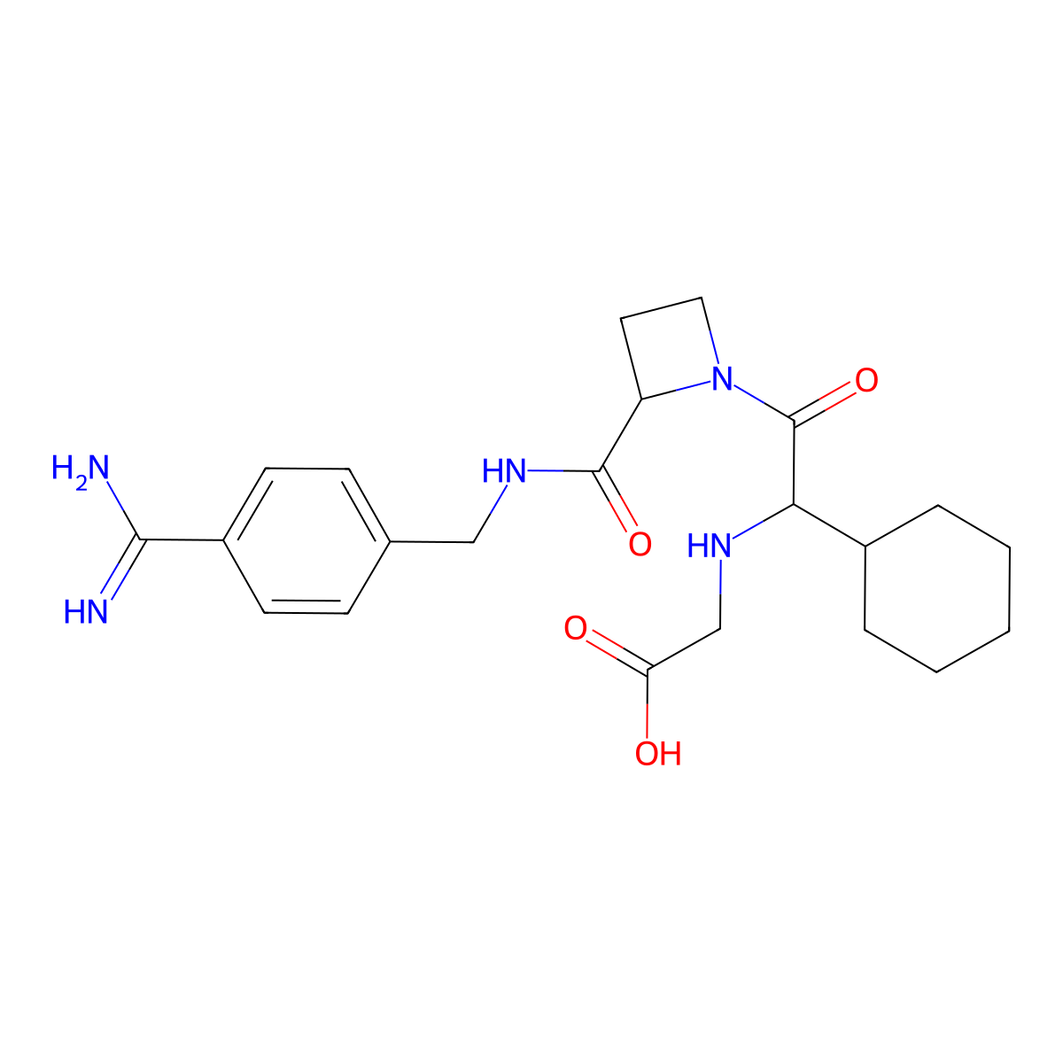 Melagatran molecular structure, CAS 159776-70-2