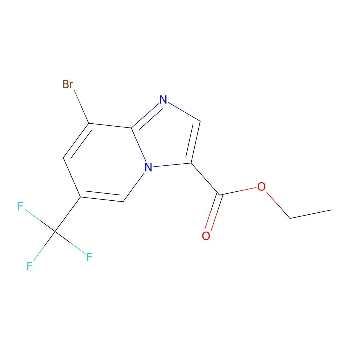 Ethyl 8-bromo-6-(trifluoromethyl)imidazo[1,2-a]pyridine-3-carboxylate molecular structure, CAS 1597771-00-0