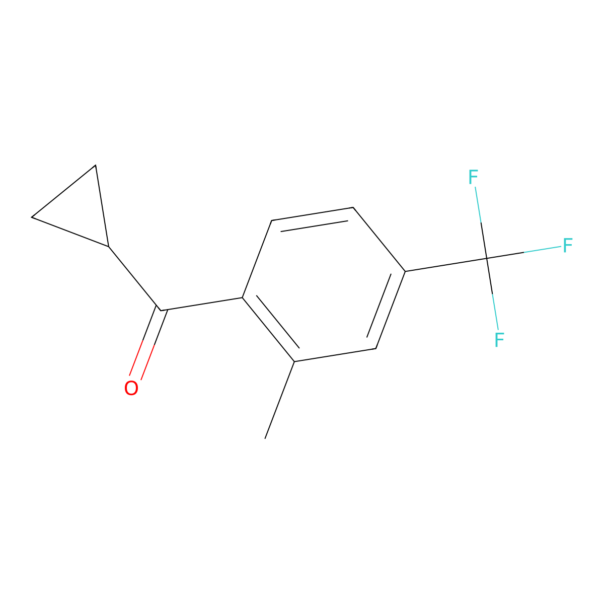 Cyclopropyl[2-methyl-4-(trifluoromethyl)phenyl]methanone molecular structure, CAS 1597775-05-7