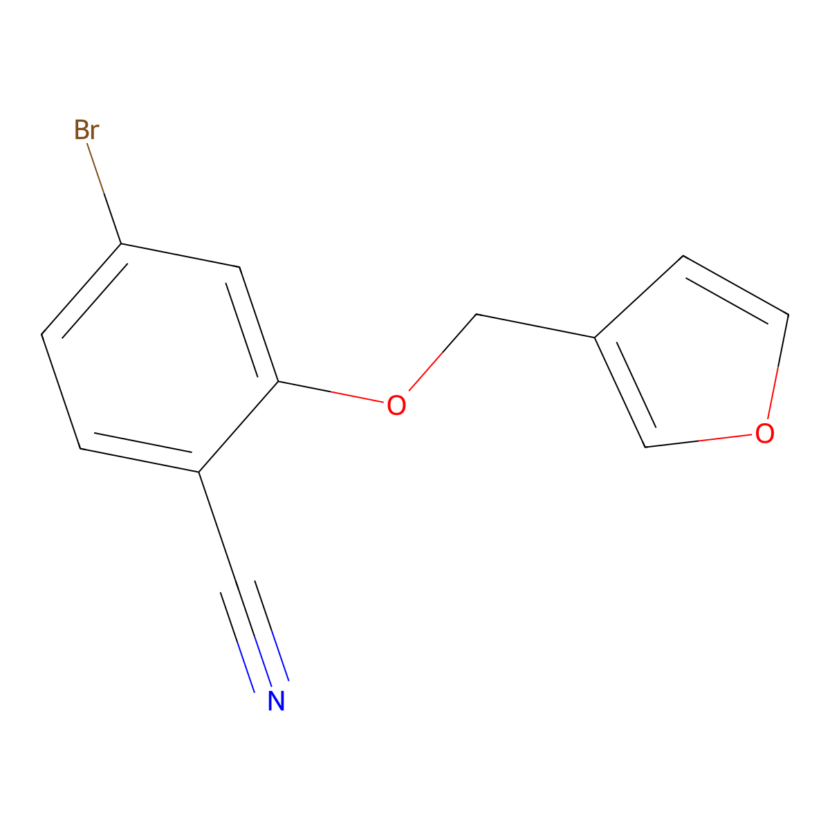 4-Bromo-2-(furan-3-ylmethoxy)benzonitrile molecular structure, CAS 1597781-25-3