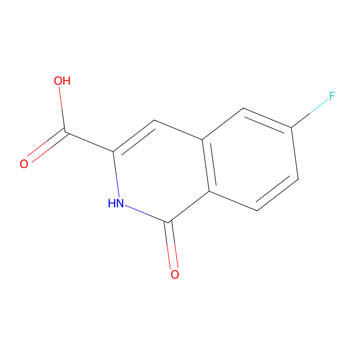 6-Fluoro-1-oxo-1,2-dihydroisoquinoline-3-carboxylic acid molecular structure, CAS 1597785-80-2