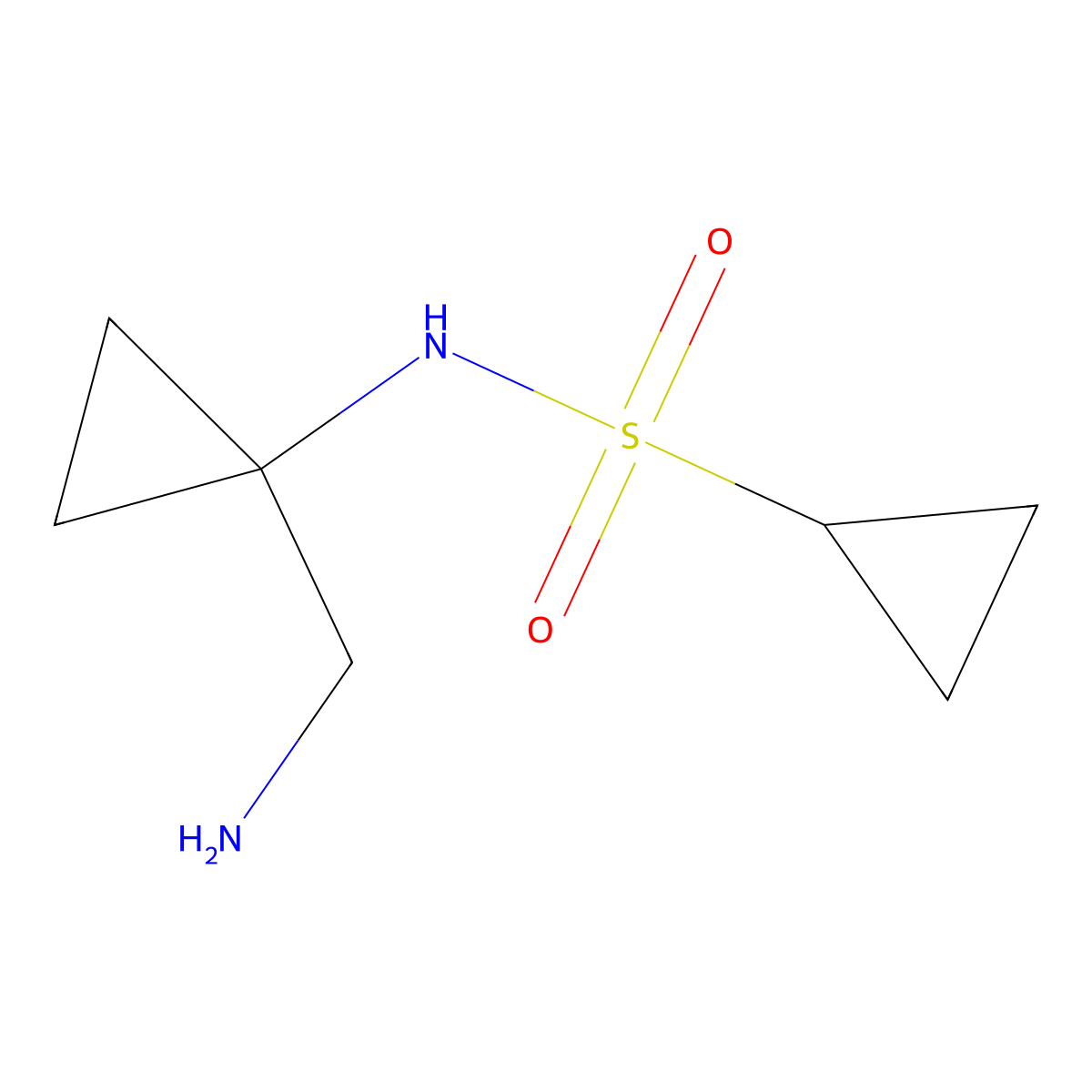 N-[1-(aminomethyl)cyclopropyl]cyclopropanesulfonamide molecular structure, CAS 1597789-93-9
