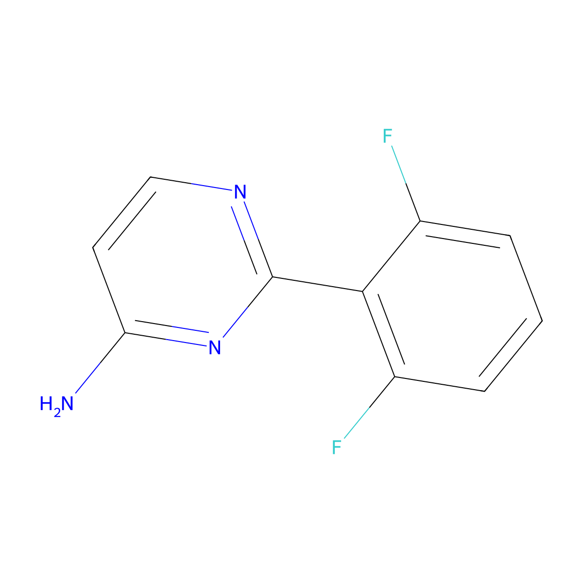 2-(2,6-Difluorophenyl)pyrimidin-4-amine molecular structure, CAS 1597790-13-0