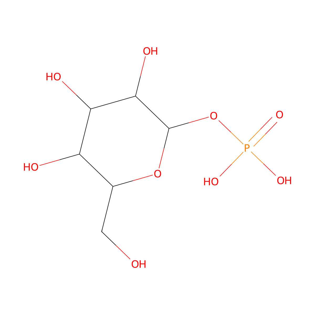Alpha-D-mannose 1-phosphate molecular structure, CAS 15978-07-1