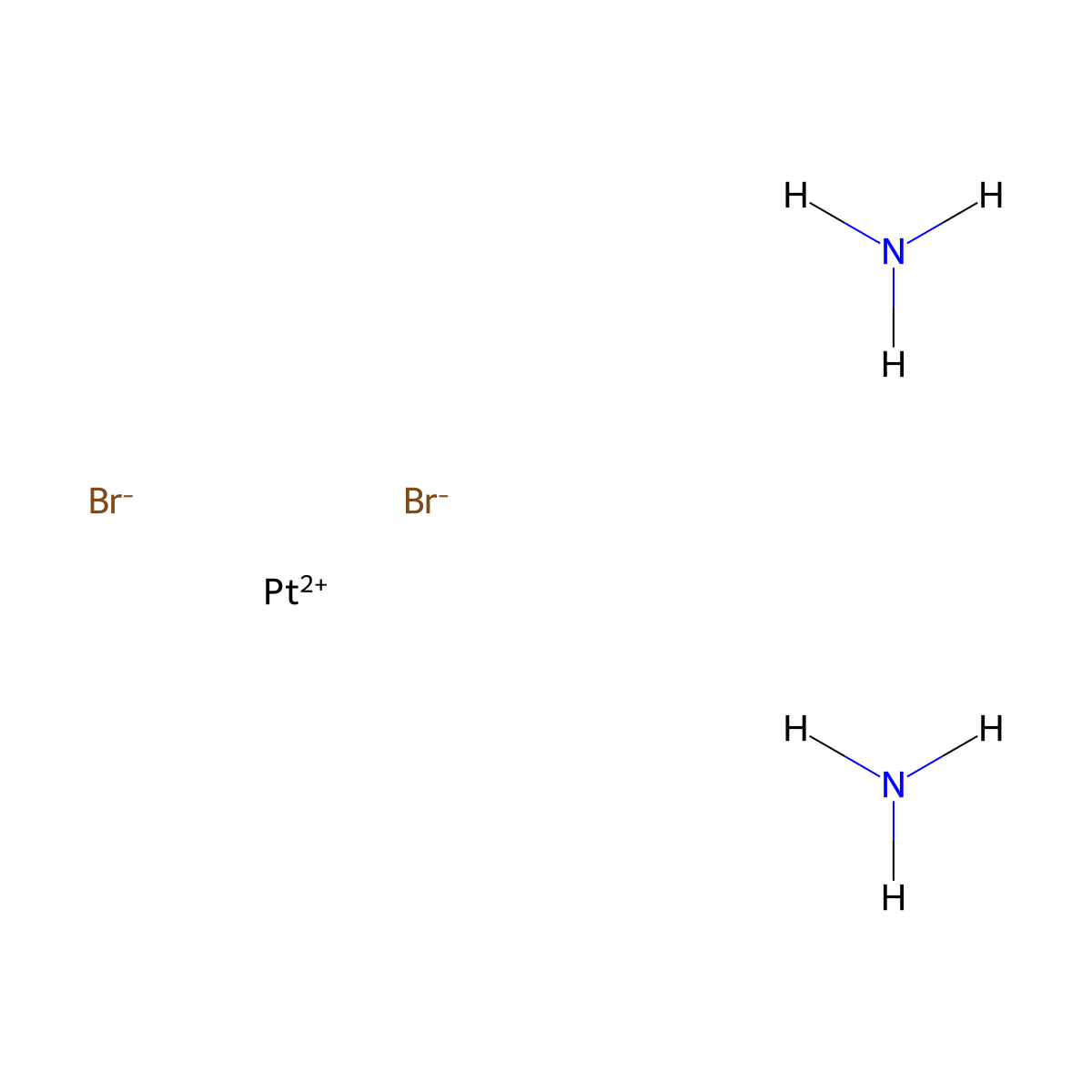Platinum(2+) bromide--ammonia (1/2/2) molecular structure, CAS 15978-91-3