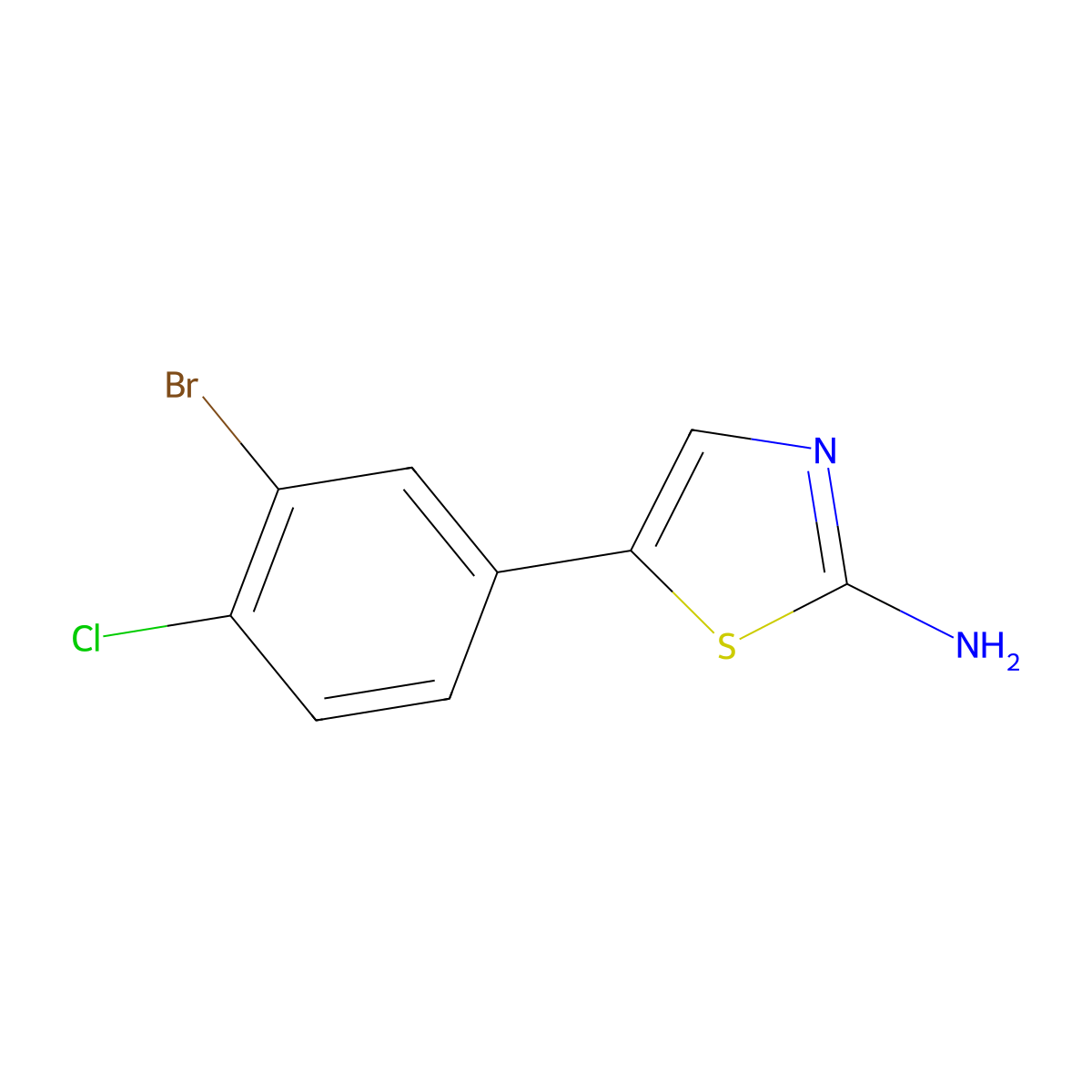 5-(3-Bromo-4-chlorophenyl)thiazol-2-amine molecular structure, CAS 1597807-52-7