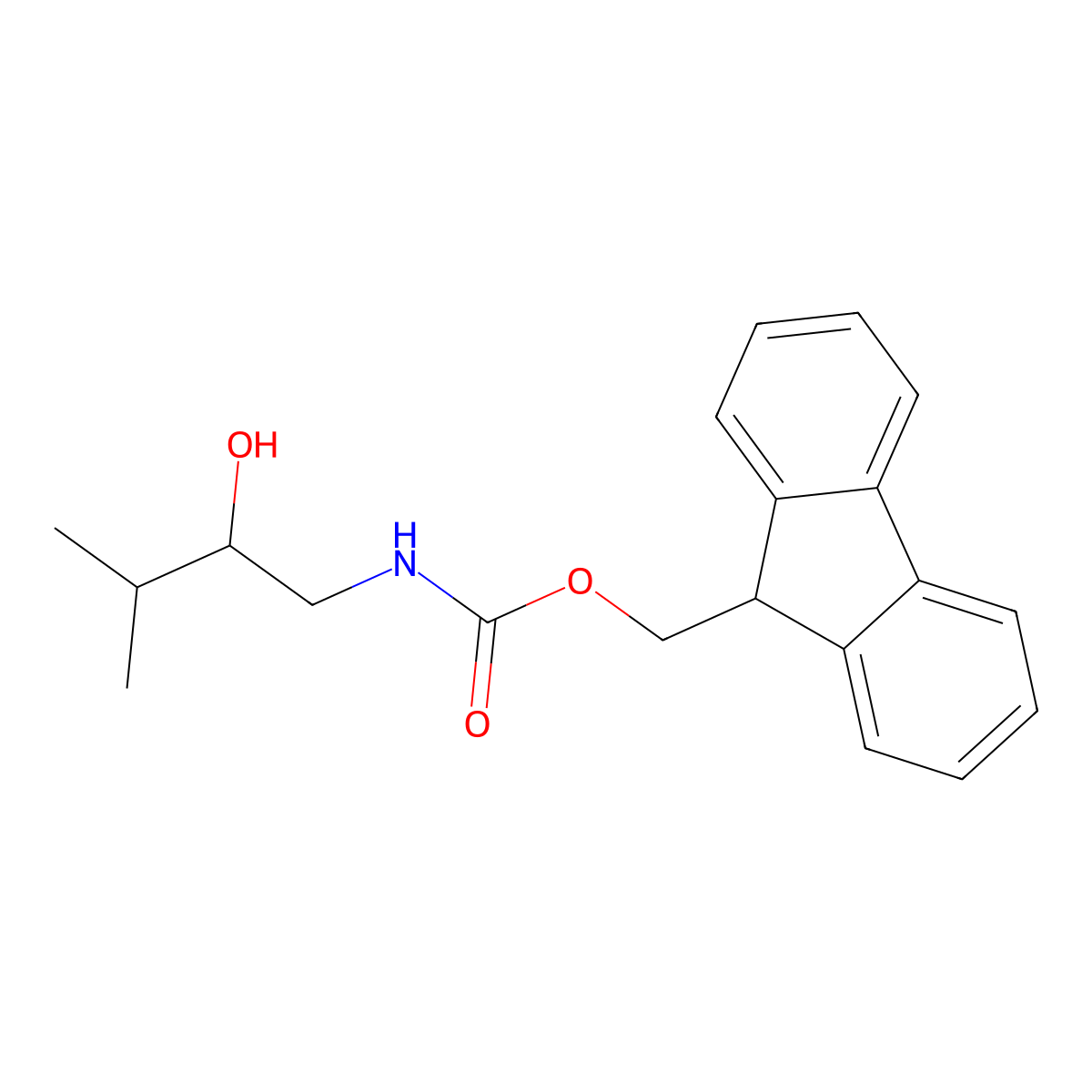(9H-fluoren-9-yl)methyl N-(2-hydroxy-3-methylbutyl)carbamate molecular structure, CAS 1597813-51-8