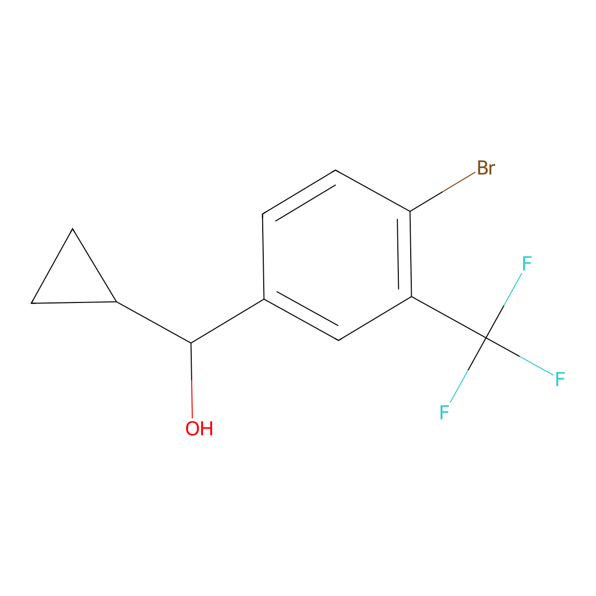 4-Bromo-alpha-cyclopropyl-3-(trifluoromethyl)benZenemethanol molecular structure, CAS 1597816-66-4