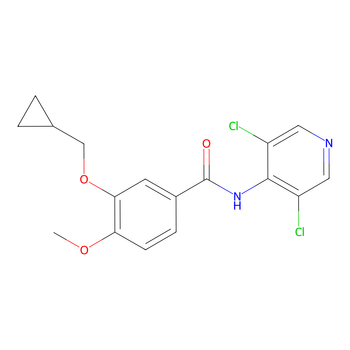 3-(Cyclopropylmethoxy)-N-(3,5-dichloro-4-pyridinyl)-4-methoxybenzamide molecular structure, CAS 159782-26-0