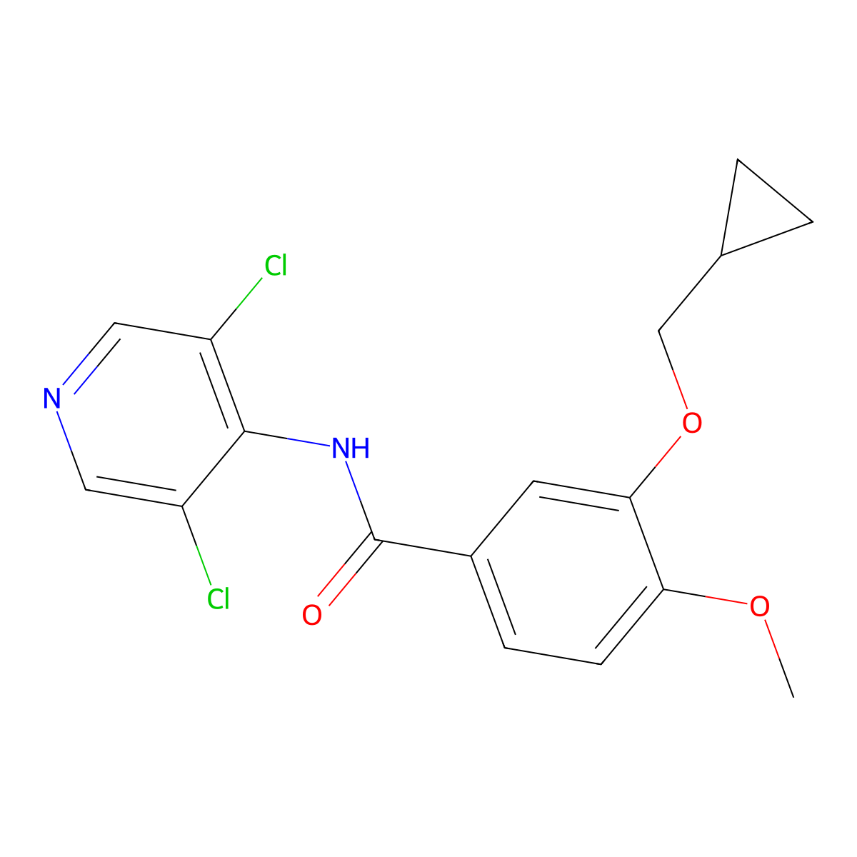 3-(Cyclopropylmethoxy)-N-(3,5-dichloro-4-pyridinyl)-4-methoxybenzamide molecular structure, CAS 159782-26-0