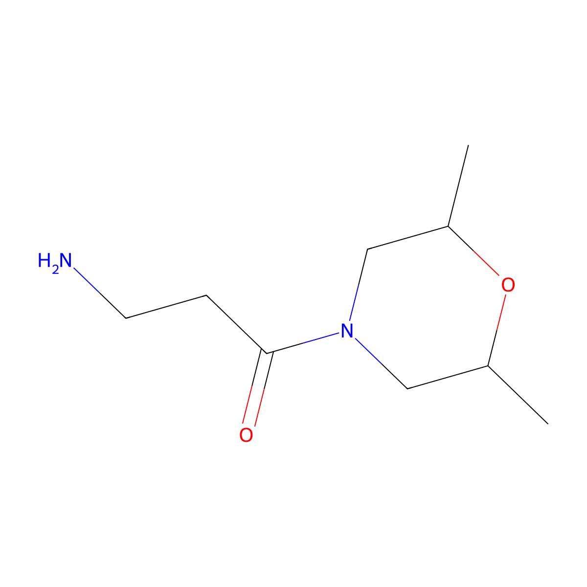 3-amino-1-[(2R,6S)-2,6-dimethylmorpholin-4-yl]propan-1-one molecular structure, CAS 1597829-06-5