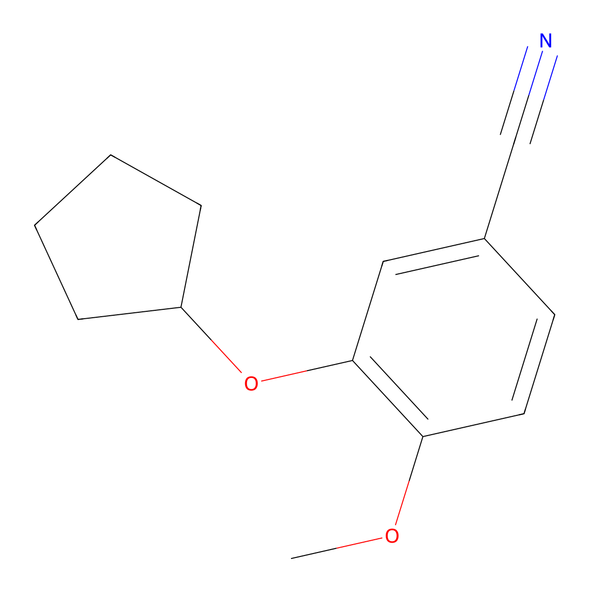 3-(Cyclopentyloxy)-4-methoxybenzonitrile molecular structure, CAS 159783-16-1
