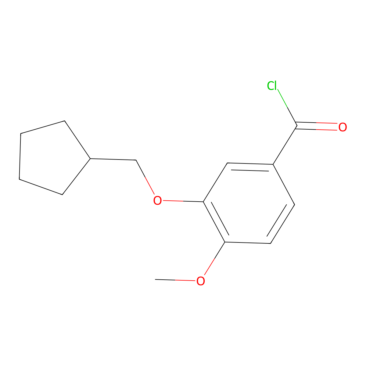 3-(Cyclopentylmethoxy)-4-methoxybenzoyl chloride molecular structure, CAS 159783-23-0